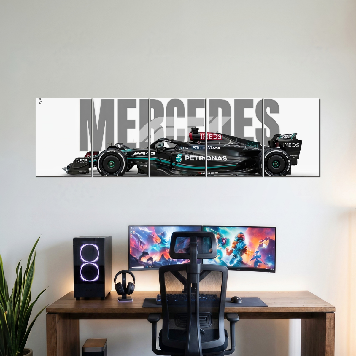 MERCEDES five-panel split poster wall display