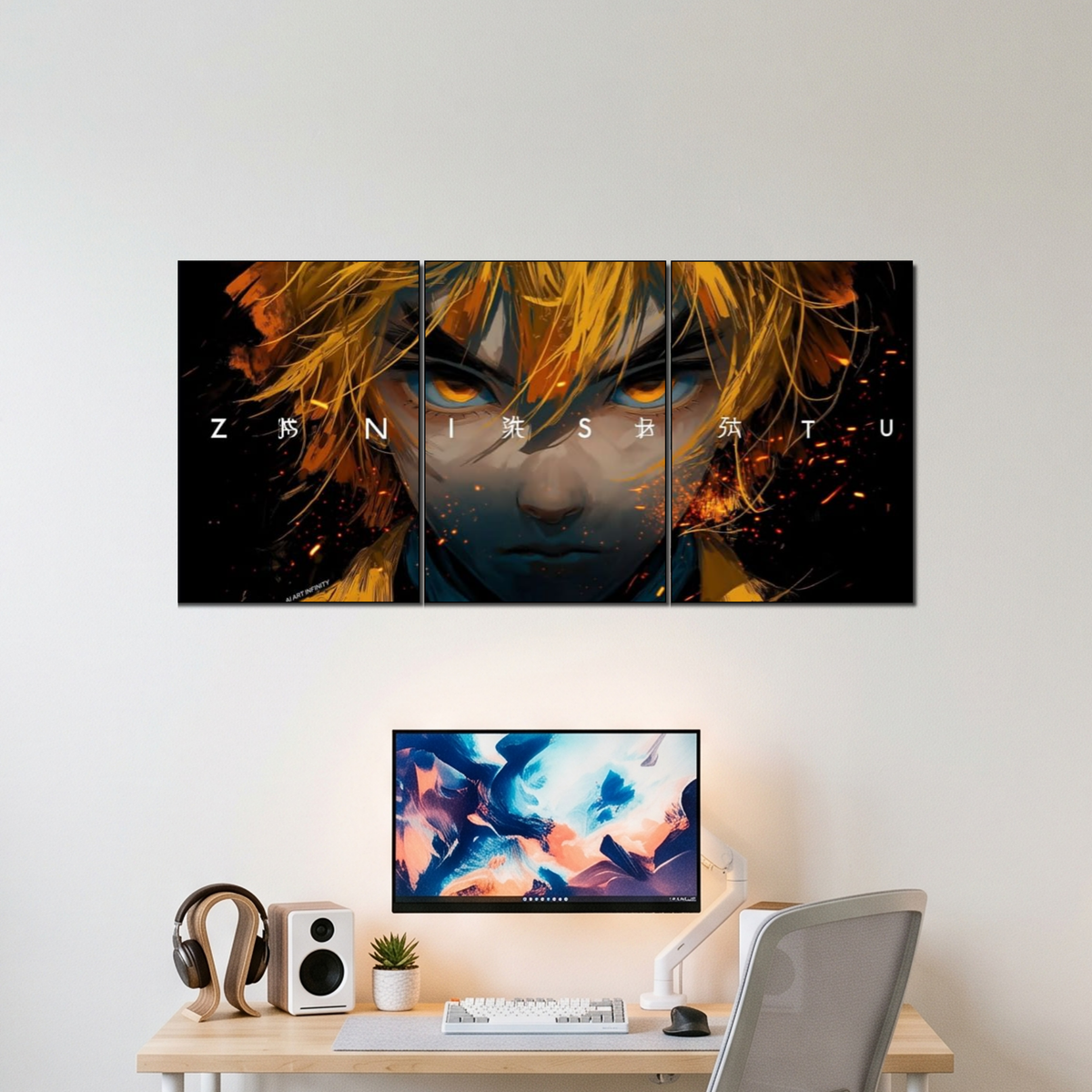 ZENITSU 3 split poster wall display
