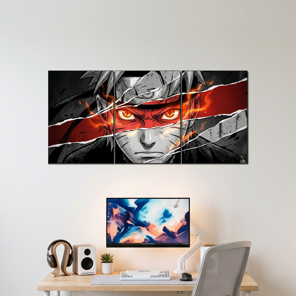 NARUTO 3 split poster wall display