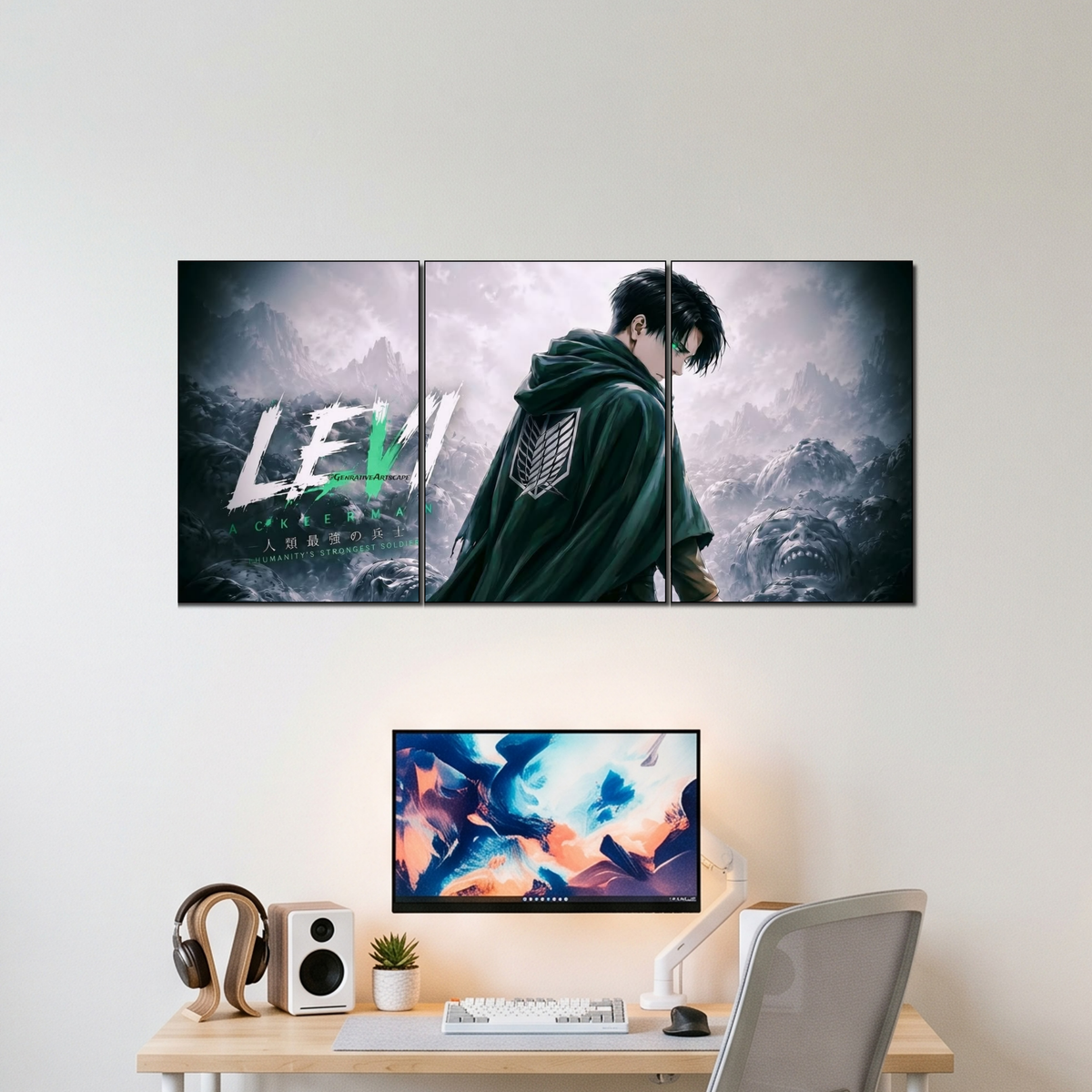 LEVI ACKERMAN 3 split poster wall display