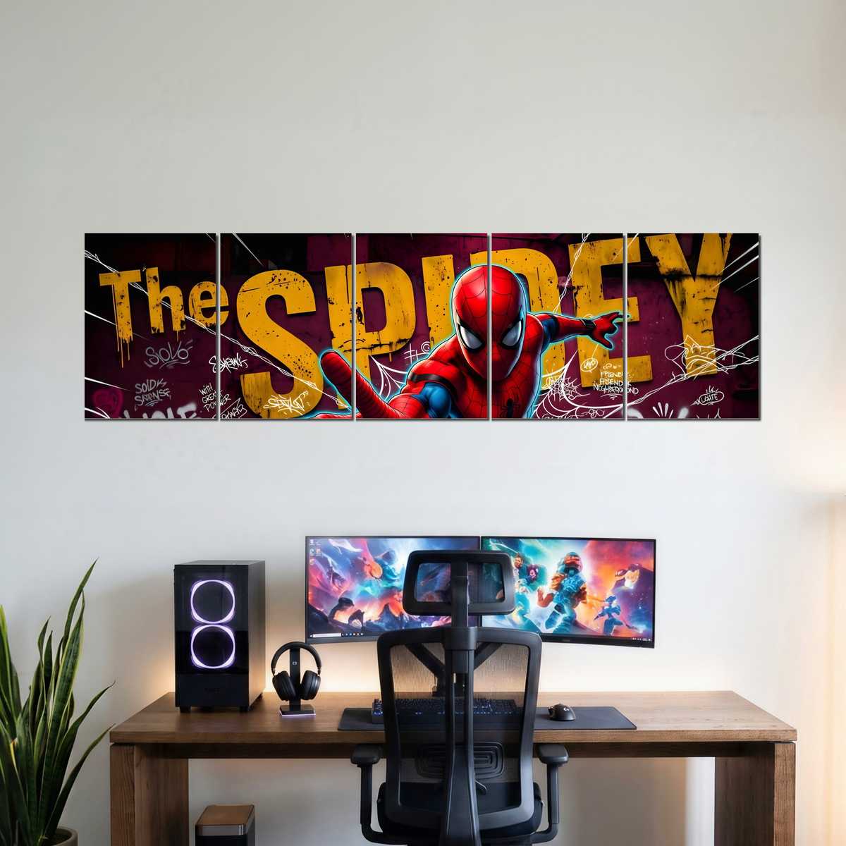 SPIDER-MAN five-panel split poster wall display