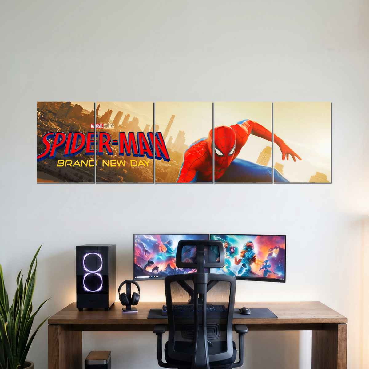 SPIDER-MAN five-panel split poster wall display