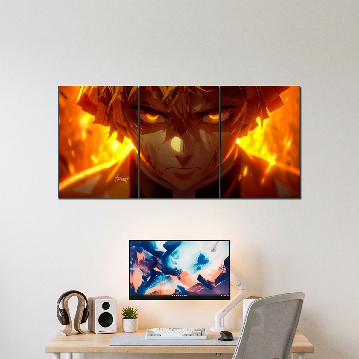 ZENITSU 3 split poster wall display