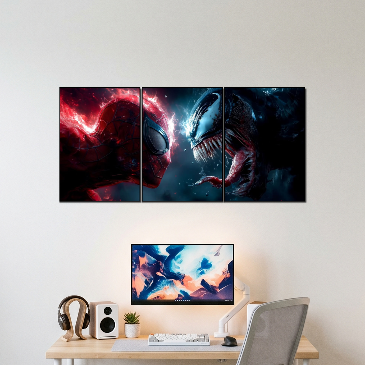 SPIDER-MAN AND VENOM 3 split poster wall display
