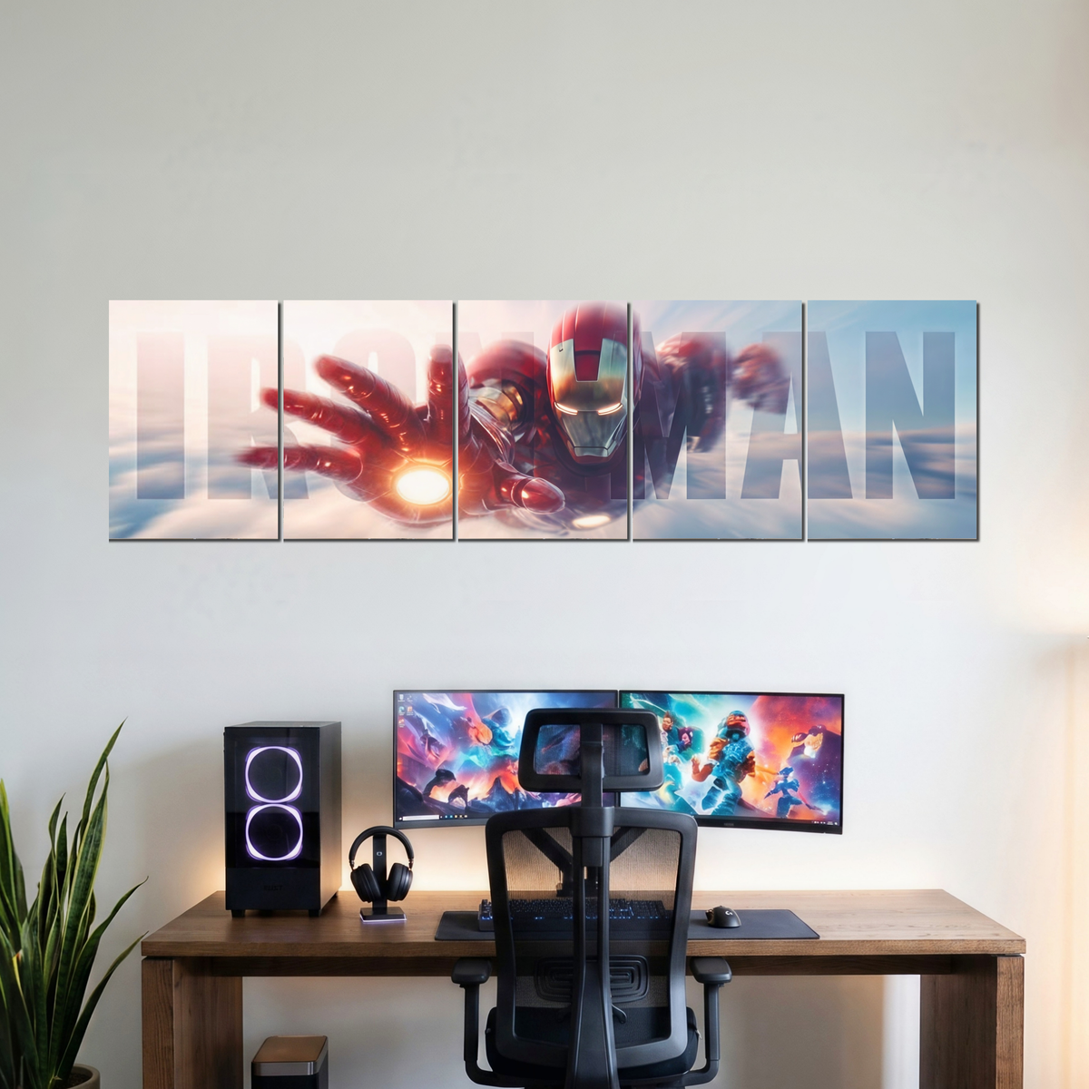 IRON MAN five-panel split poster wall display