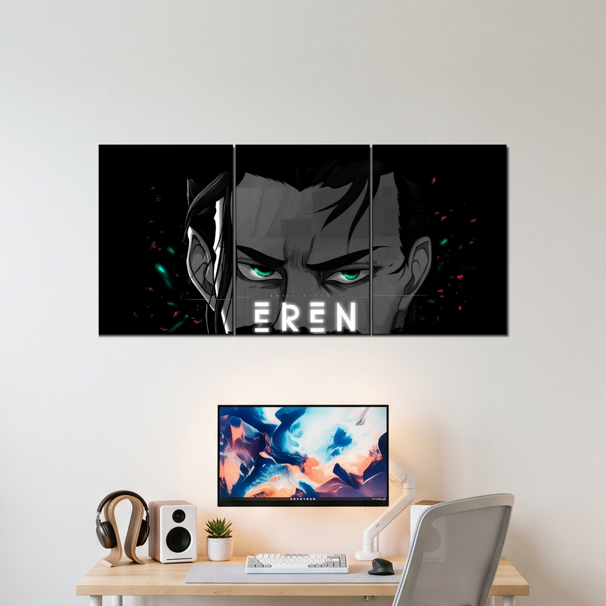 EREN YEAGER 3 split poster wall display
