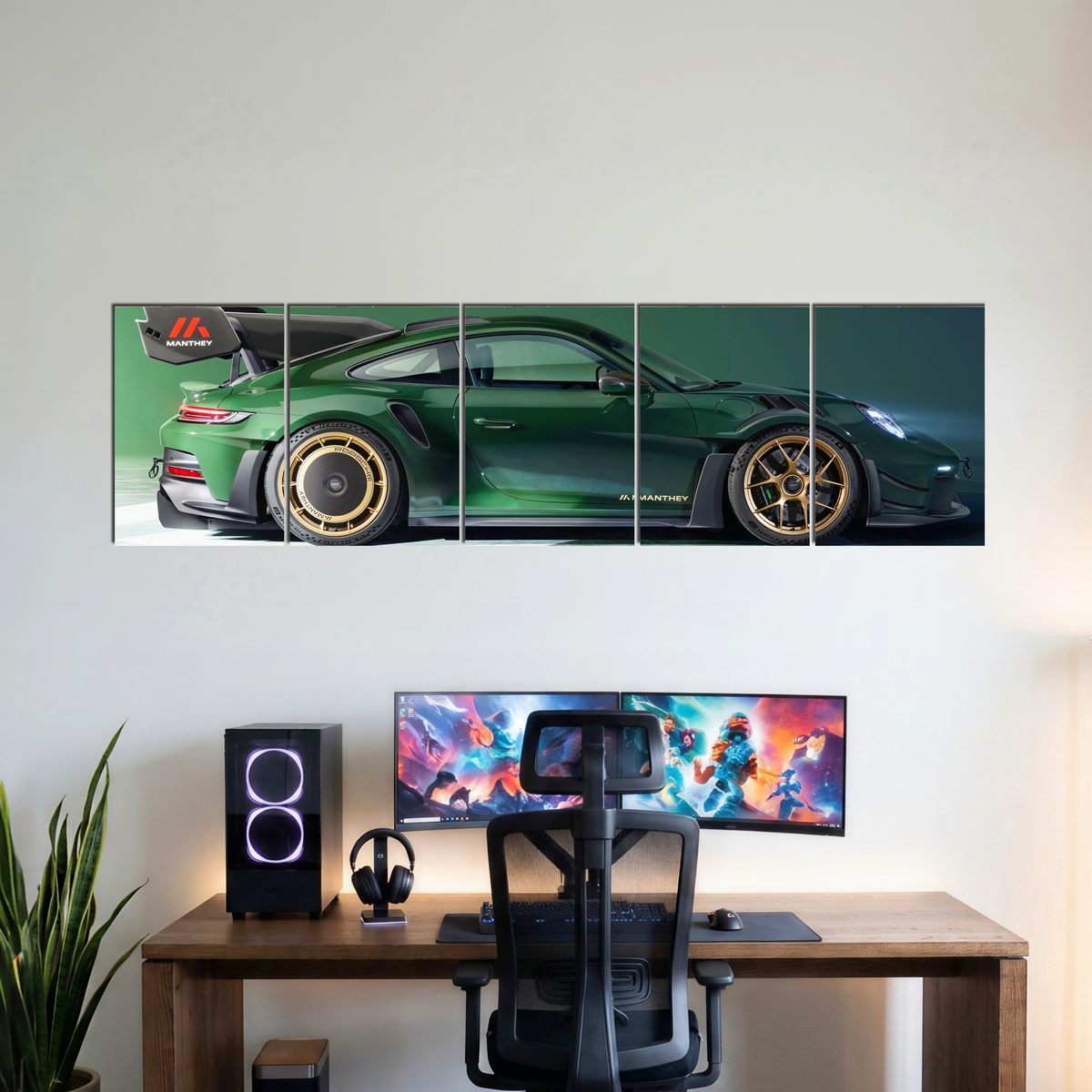 PORSCHE five-panel split poster wall display