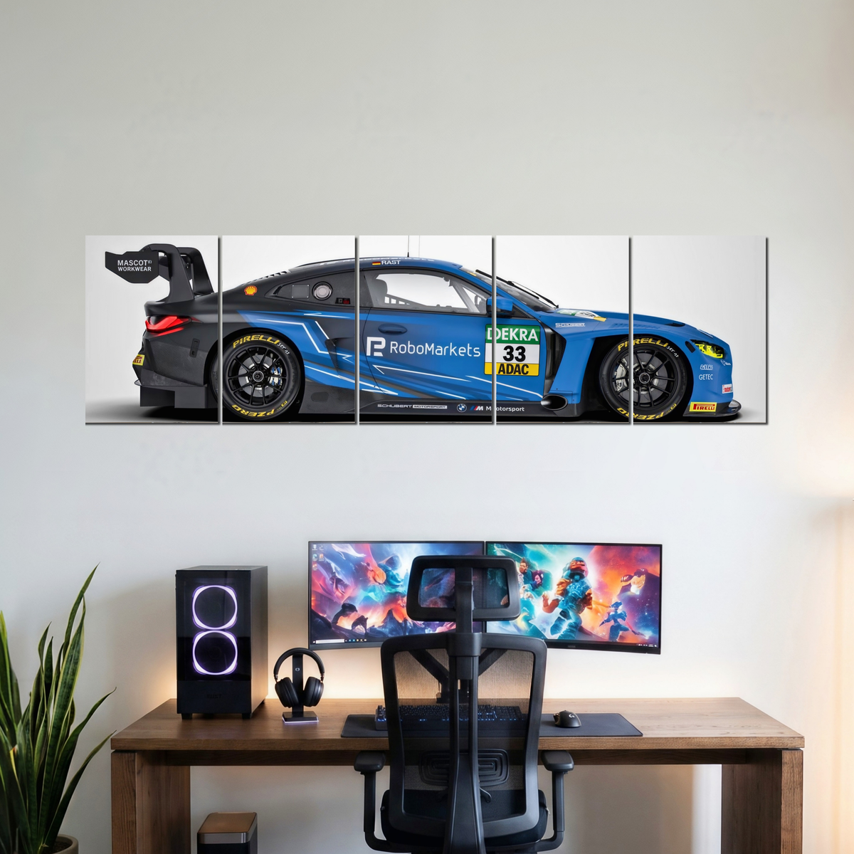 BMW five-panel split poster wall display