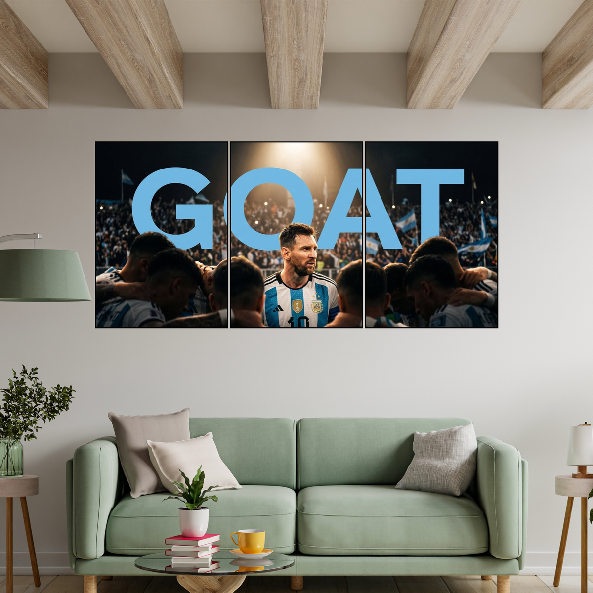 GOAT MESSI 3 SPLIT POSTER