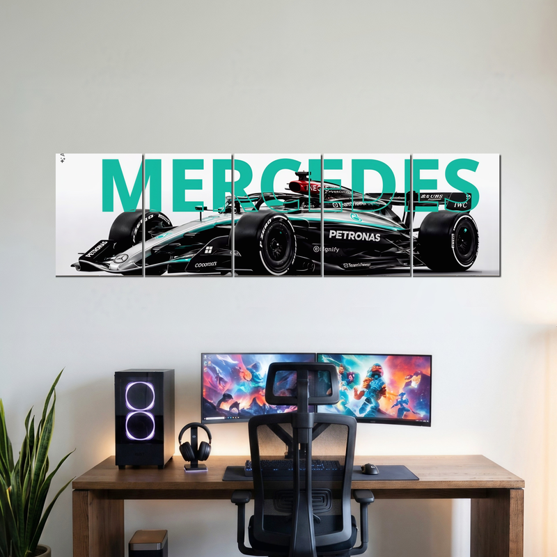 MERCEDES five-panel split poster wall display