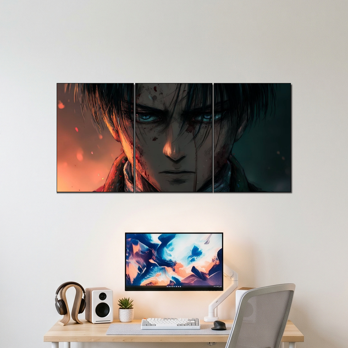 LEVI ACKERMAN 3 split poster wall display