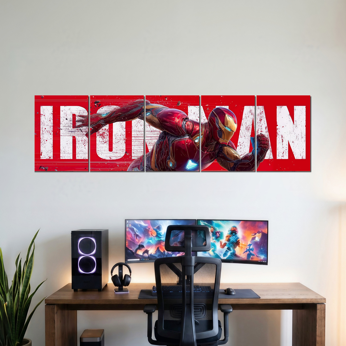 IRON MAN five-panel split poster wall display