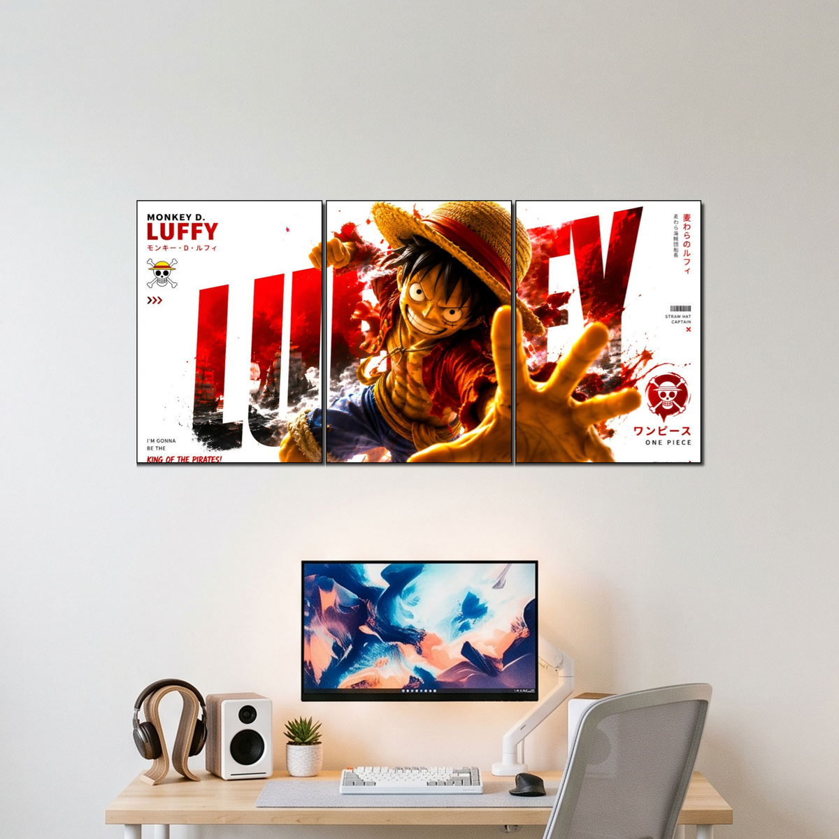 LUFFY 3 split poster wall display
