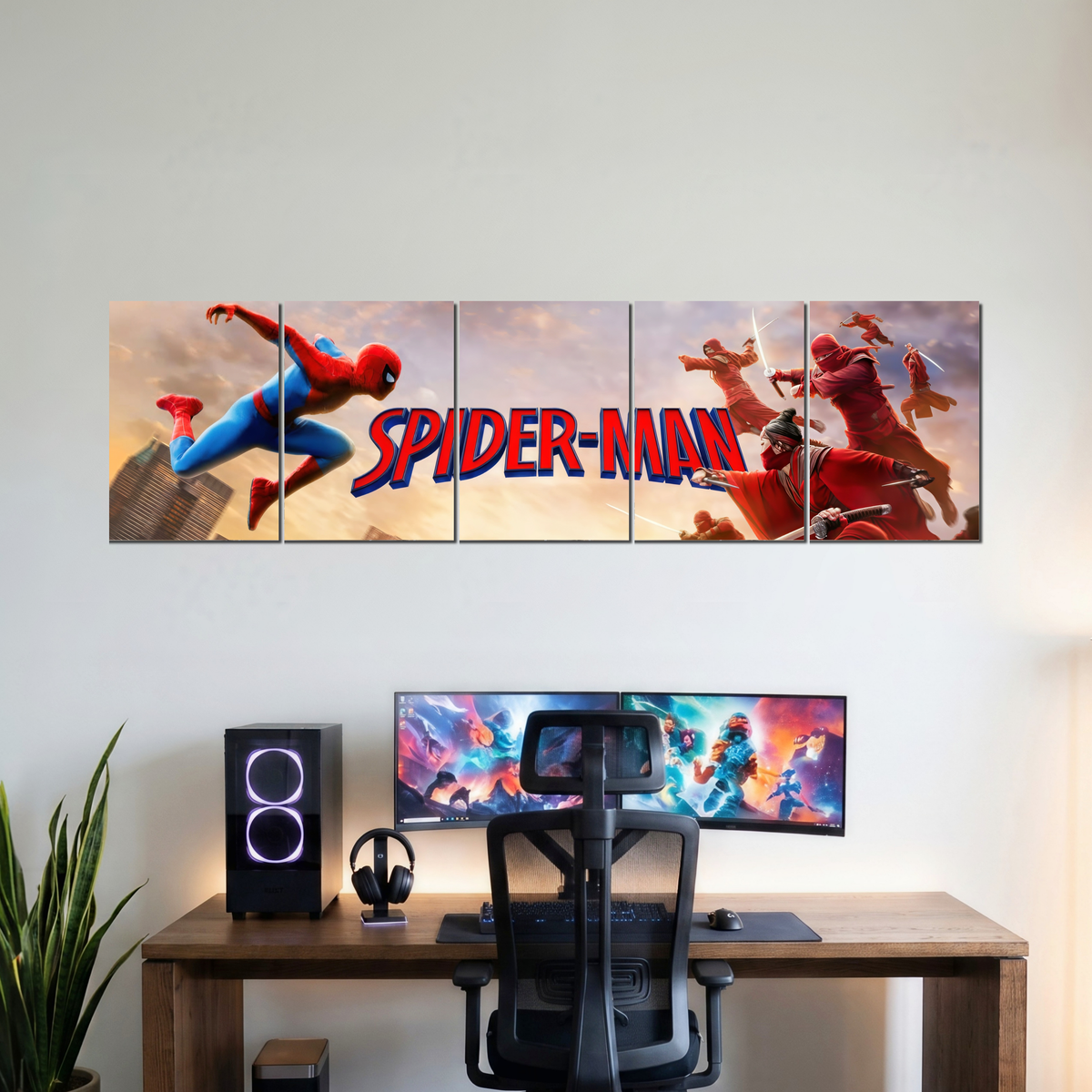 SPIDER-MAN five-panel split poster wall display