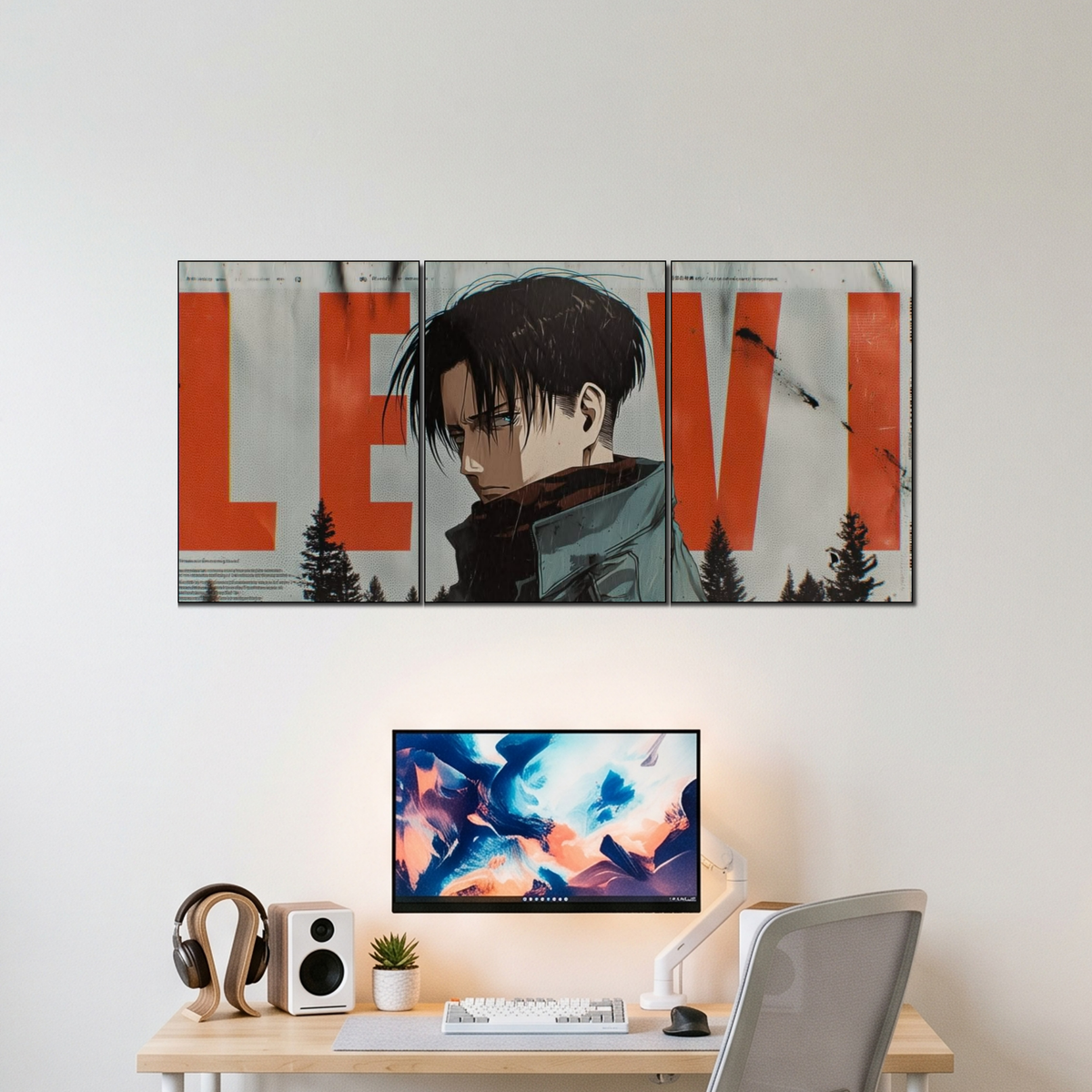 LEVI ACKERMAN 3 split poster wall display