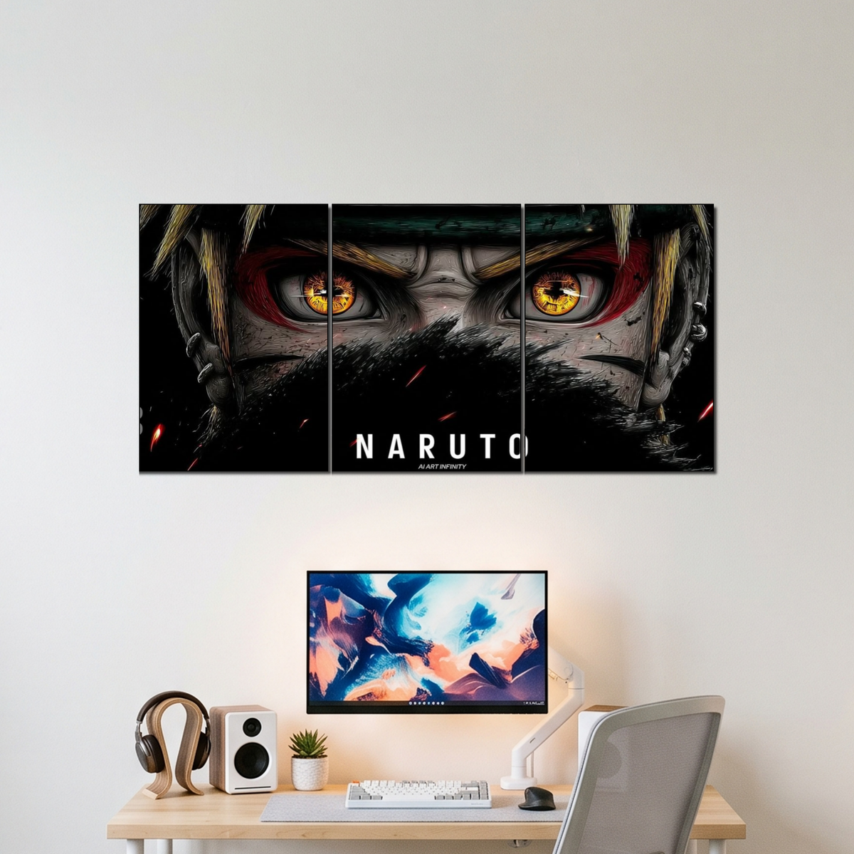 NARUTO 3 split poster wall display