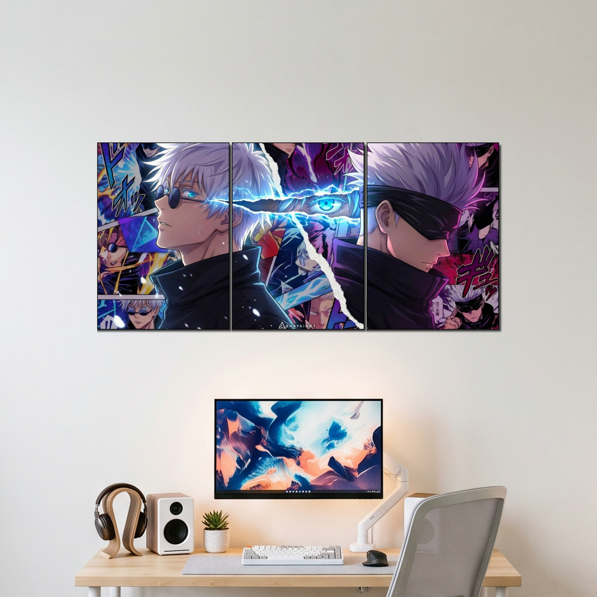 GOJO 3 split poster wall display