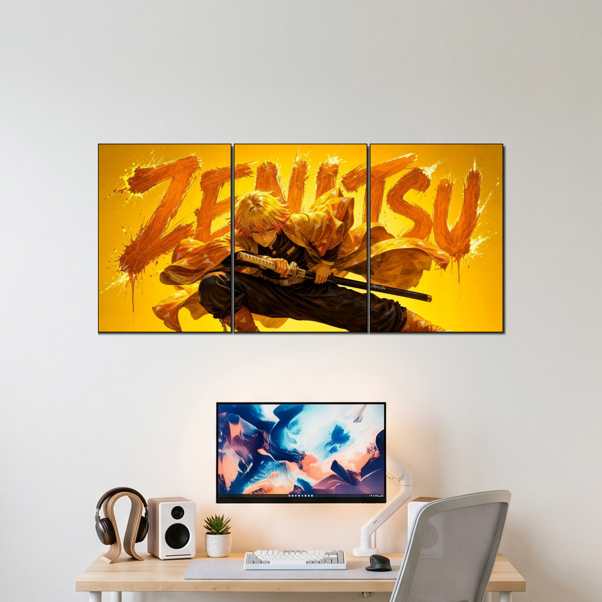 ZENITSU 3 split poster wall display